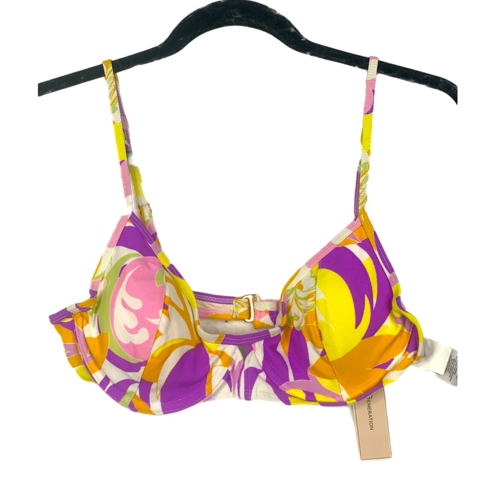 BCBGeneration Women’s Bikini Top Size S. Yellow,Orange,Purple NWT